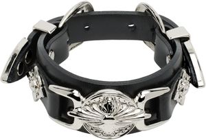 Toga Pulla Black Double Buckle Bangle Bracelet