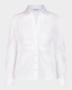Savile Pleated Button-Down Shirt