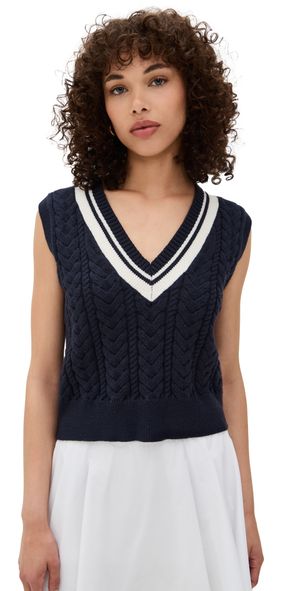 Beyond Yoga The Cable Knit Vest Nocturnal Navy L