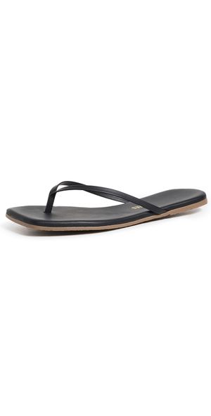 TKEES Square Toe Lily Flip Flops Black 8