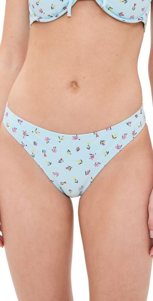 Solid & Striped The Tati Bikini Bottoms Embroidered Floral Sky M