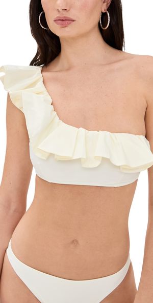 Tanya Taylor Sarita Bikini Top Cream L