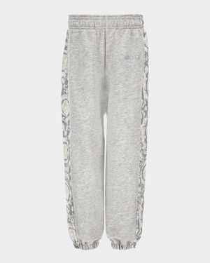 Boy's Barocco Embroidered-Logo Sweatpants, Size 6-14