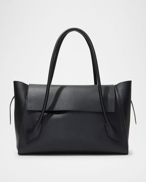 Tate Calf Leather Top-Handle Bag