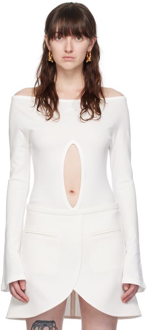 Courrèges Justaucorps blanc à découpe