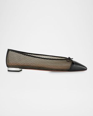 Gioia Mesh Net Cap-Toe Ballerina Flats