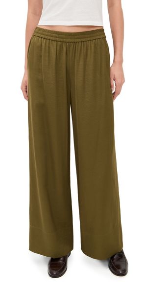 LE BOP Arden Satin Pants Mahogany L