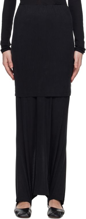 ALAINPAUL Black Fuseau Warm-Up Maxi Skirt