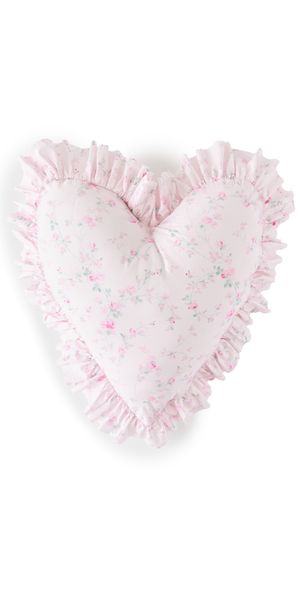 LoveShackFancy Heart Ruffle Pillow Parisian Pink One Size