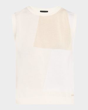 Cotton-Blend Jacquard Trapeze Rayonnant Knit Top