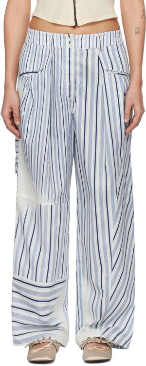 OPEN YY Blue Paneled Pajama Trousers
