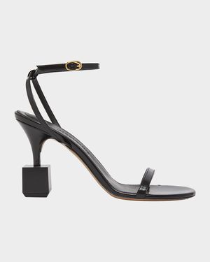 The Bisou Geometric Leather Sandals