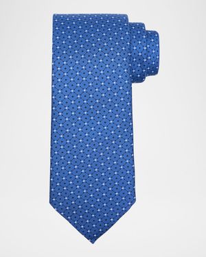 Men's Diamond-Print Silk Tie