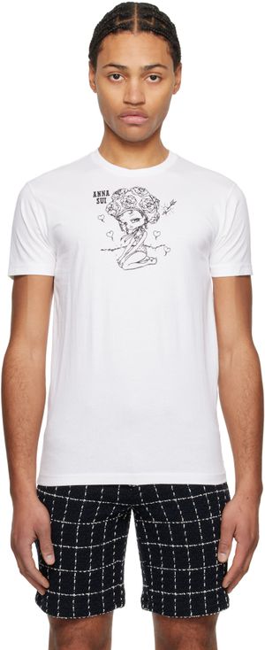 Anna Sui White Beach Girl Baby T-shirt