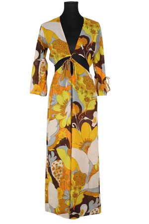 Antik Batik - Seconde Main - Robe en coton - Taille M - Jaune
