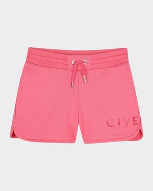 Girl's Logo-Print Fleece Shorts, Size 8-14