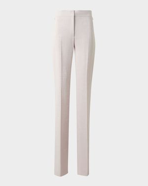Carl Twisted Linen Double-Face Straight-Leg Pants