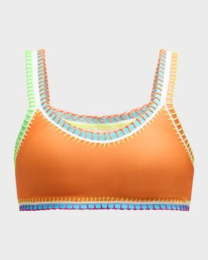 Crochet-Trim Bralette Bikini Top