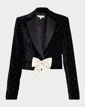 Orlisa Cropped Velvet Blazer