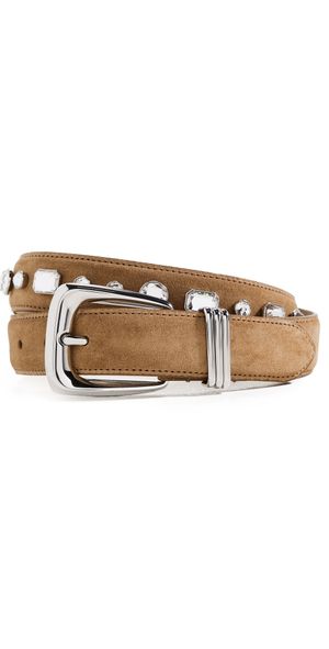 Veronica Beard Suede Crystal Arch Belt Acorn L