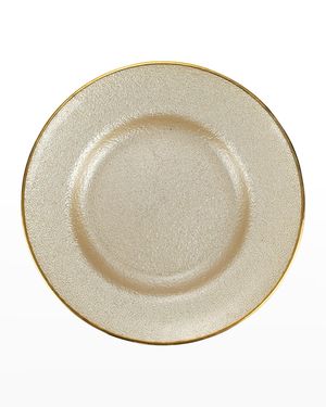 Metallic Glass Pearl Salad Plate