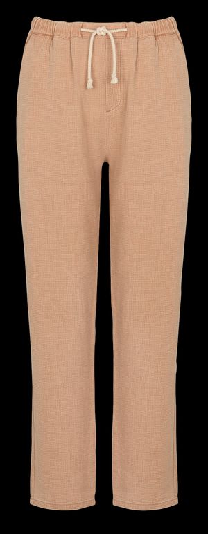 Indi & Cold - Pantalon droit rayé en coton et lin - Taille 42 - Beige