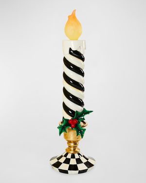 Courtly Stripe Medium Illuminated Trophy Candle