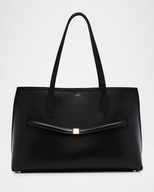 Embroidered Leather Lounge Tote Bag