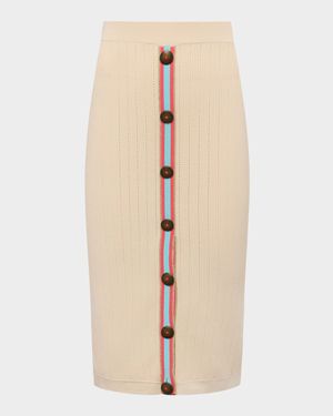 Melania Pointelle Knit Midi Skirt
