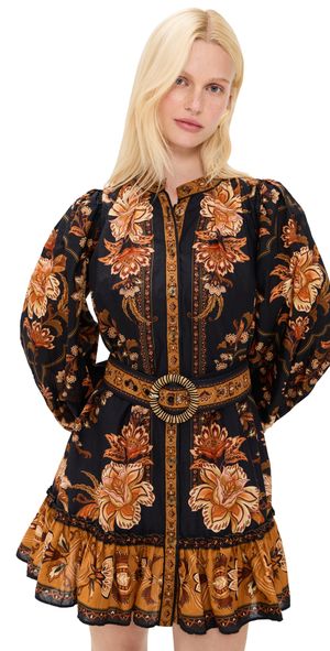 FARM Rio Majestic Garden Black Mini Dress Majestic Garden Black S