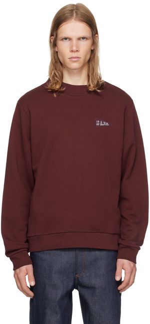 A.P.C. Burgundy Printed-Logo Sweatshirt
