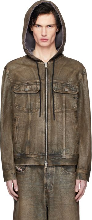 Diesel Brown D-Gross-S1 Denim Jacket