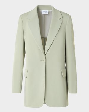 Single-Breasted Wool Tricotine Boyfriend Blazer