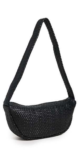 St. Agni Lattice Weave Crescent Bag Black One Size