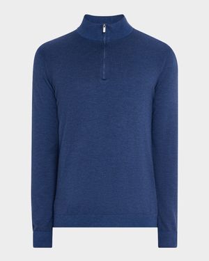 Men's Birdseye Knit Quarter-Zip Sweater