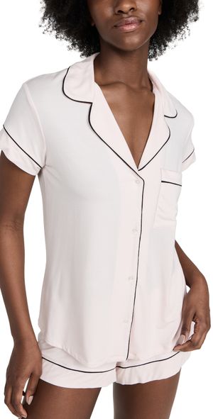 Eberjey Gisele Shortie Pajama Set Sorbet/Black M