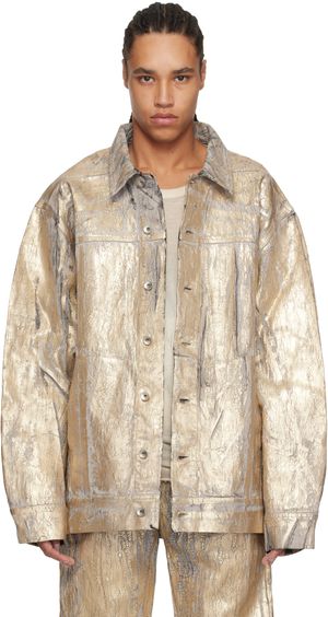Rick Owens DRKSHDW Gold Hollywood Jumbo Worker Denim Jacket