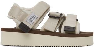 SUICOKE Off-White & Brown KISEE-PO Sandals