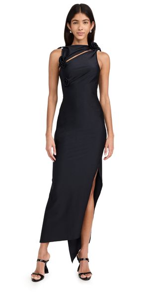 Coperni Asymmetrical Flower Gown Black XL