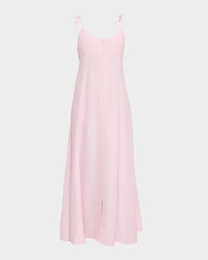 High Garden Sleeveless Button-Front Maxi Dress