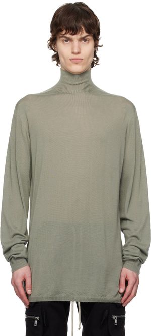 Rick Owens Green Hollywood Oversized Turtleneck