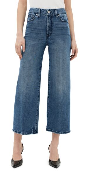 Good American Good Waist Palazzo Crop Jeans Indigo338 22