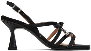GANNI Sandales à talon aiguille noires à boucle décorative