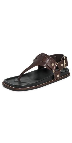 Free People Suri Square Toe Sandals Bitter Chocolate 6