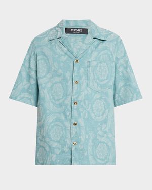 Men's Barocco Denim Camp Shirt