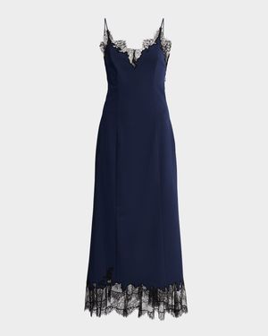Nadia Lace-Trimmed Midi Dress