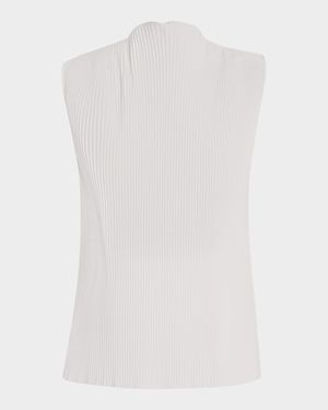 Plisse Cap-Sleeve Top