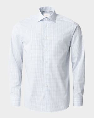 Men's Elevated Pique Check Contemporary Fit Dress Shirt