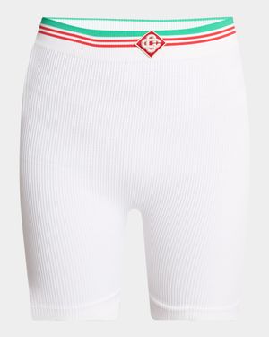 Logo-Band Seamless Rib Biker Shorts