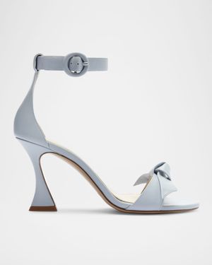 Clarita Knot Ankle-Strap Leather Sandals